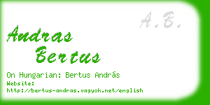 andras bertus business card